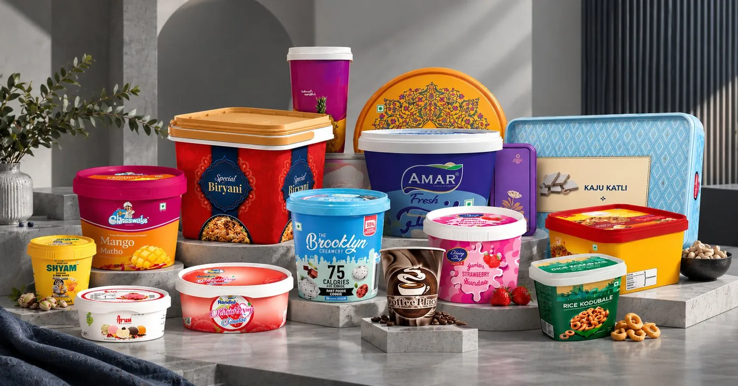 KAP Group IML containers moulded with full-sided brand artwork